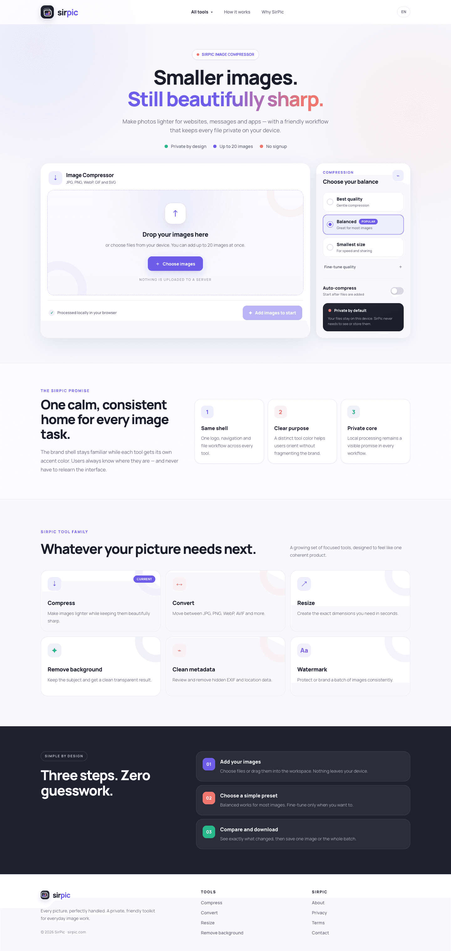 SirPic image tool interface preview